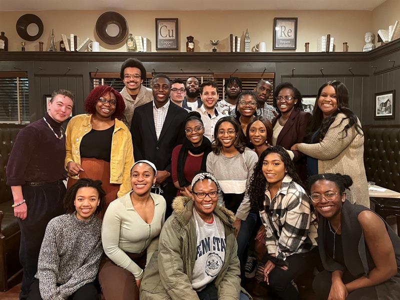 Members of the Black Law Students Association at Penn State Law pose for a group photo.