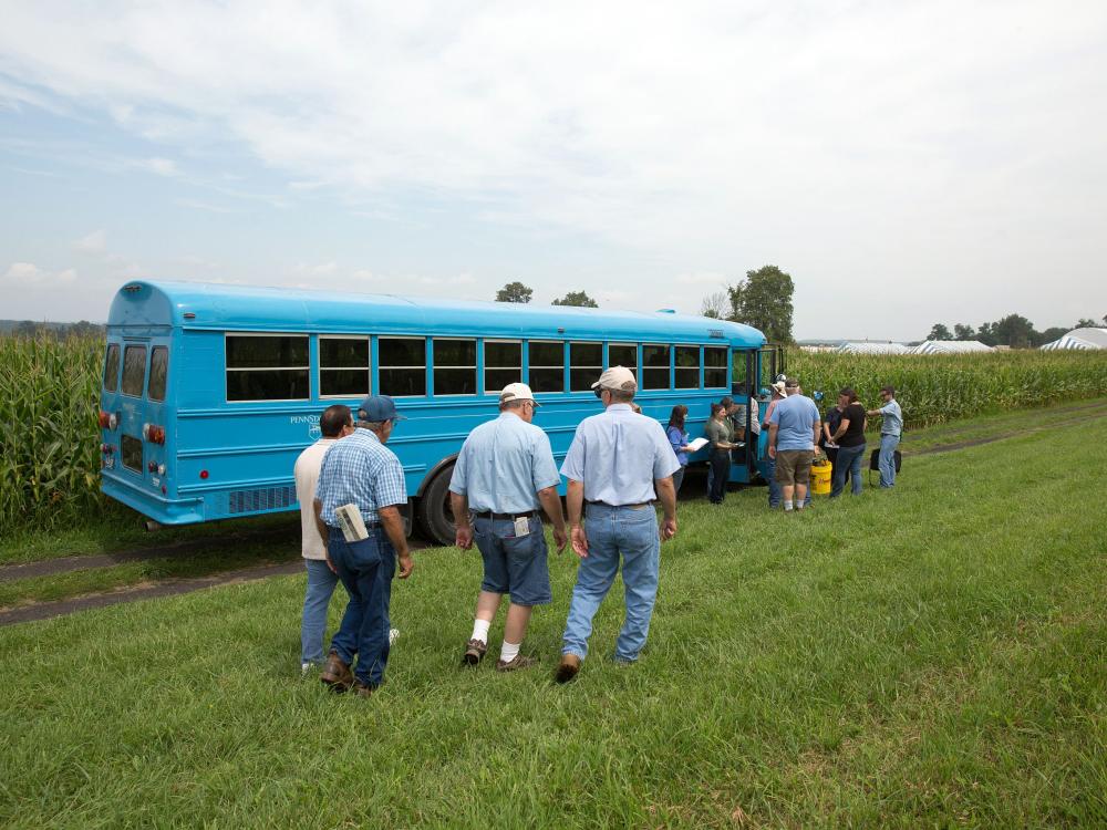 Visitors on an Ag Progress Days tour
