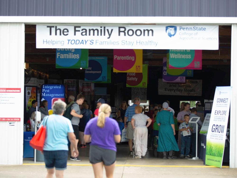 Ag Progress Days visitors enter the Family Room Building in 2019