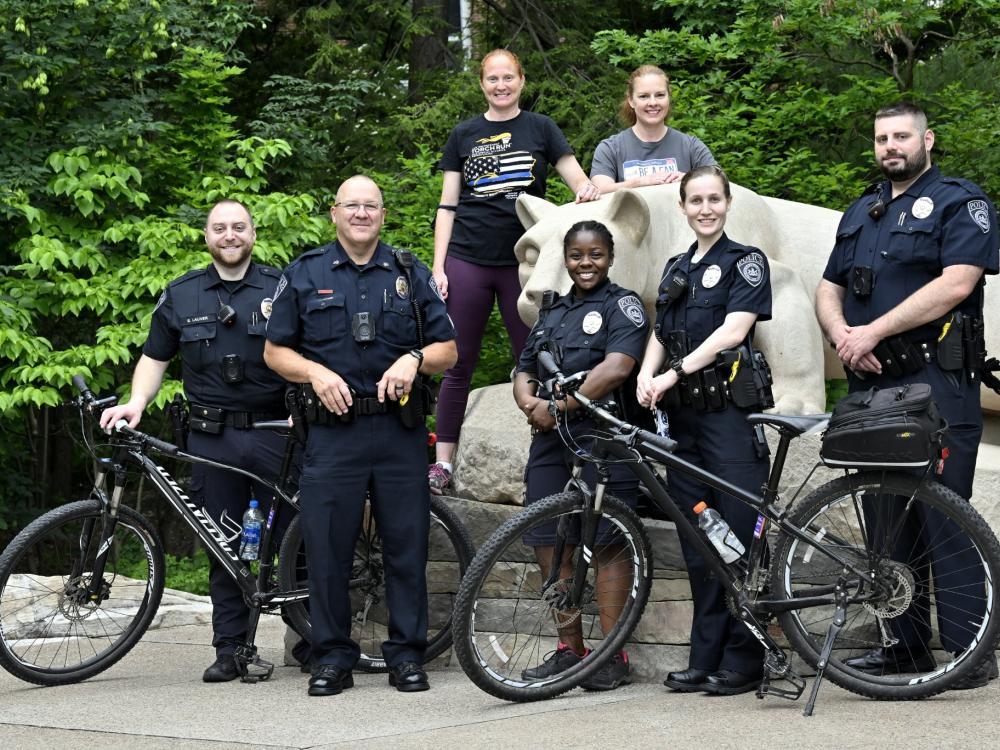 Penn State police officers at the Lion Shrine