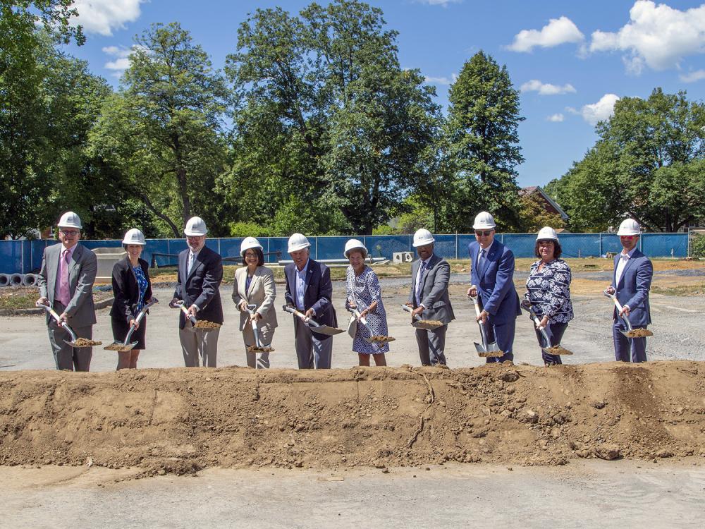 Photo of dignitaries attending Susan Welch Liberal Arts Building groundbreaking on Aug. 12, 2022.