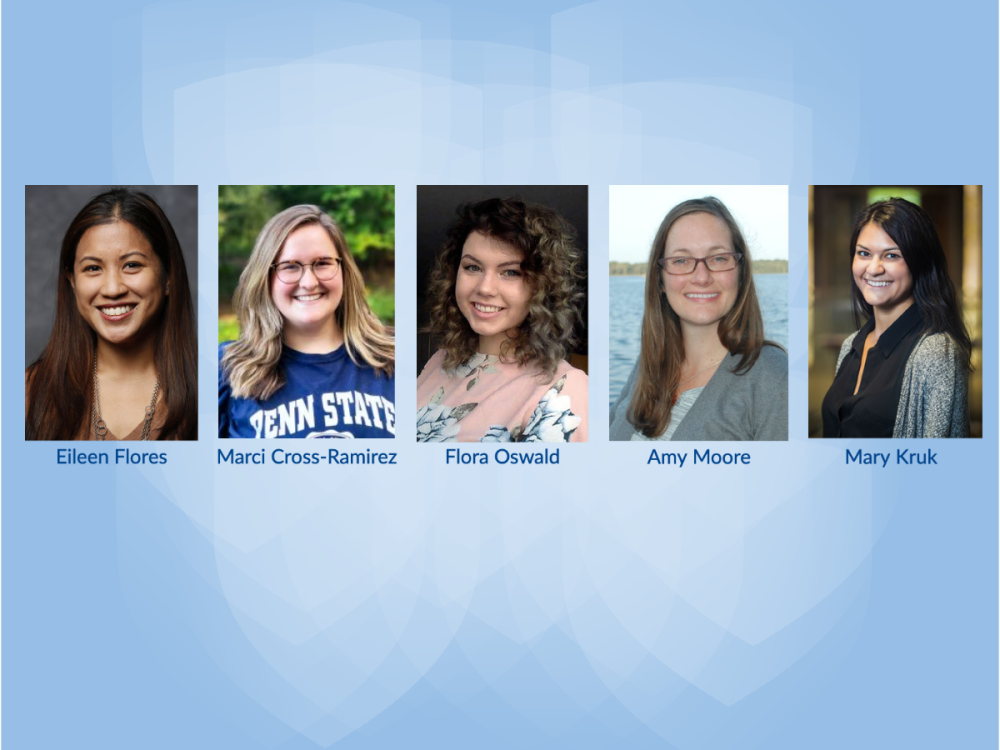 headshots of the five Penn State students who received trainee research awards