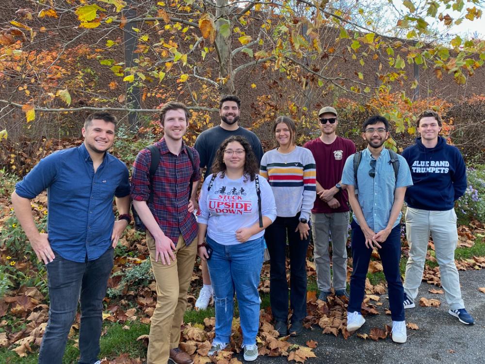 The eight landscape architecture students in LARCH 414 this semester during their field trip to Baltimore.