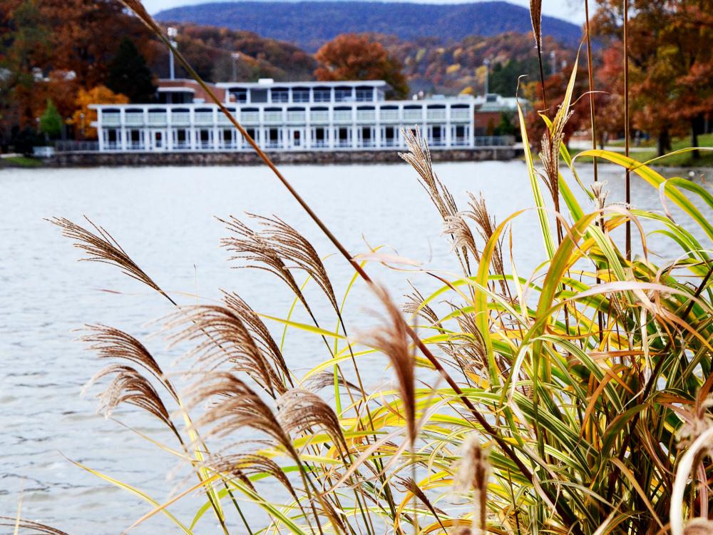 A fall photo of Altoona's Slep Student Center