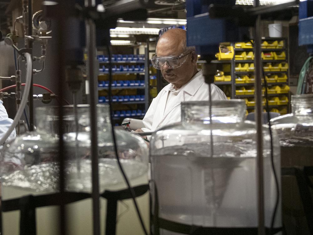 Sarma Pisupati working in a lab at Penn State University Park.