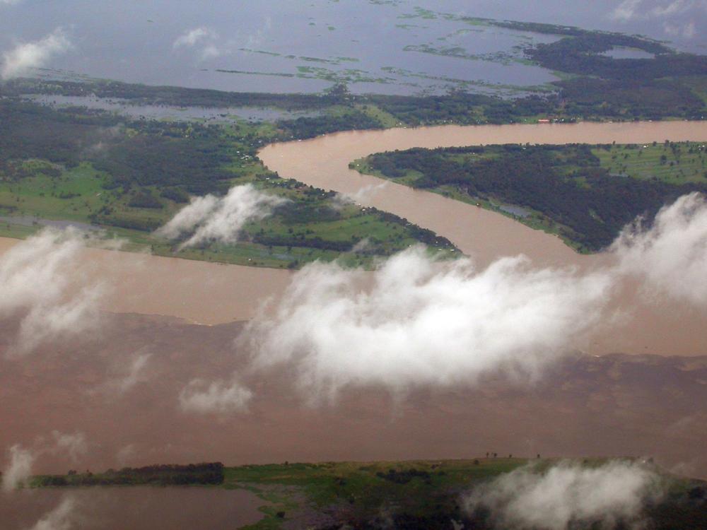 An aerial photo of the Amazon River 