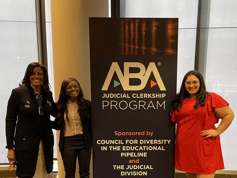 Judge Toni Clarke,  Daijah Blackburn, and Emilee Kula 