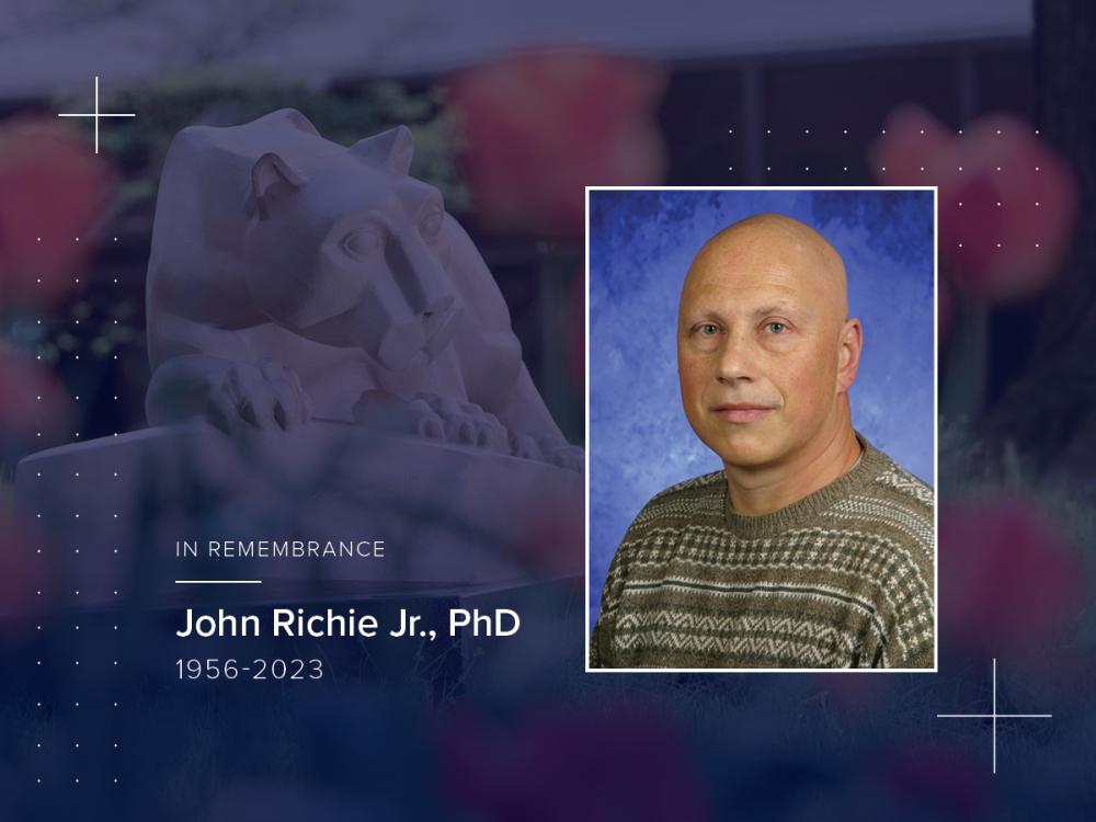 An image with the words In Remembrance, John Richie Jr, 1956-2023, and a photograph of John Ritchie Jr