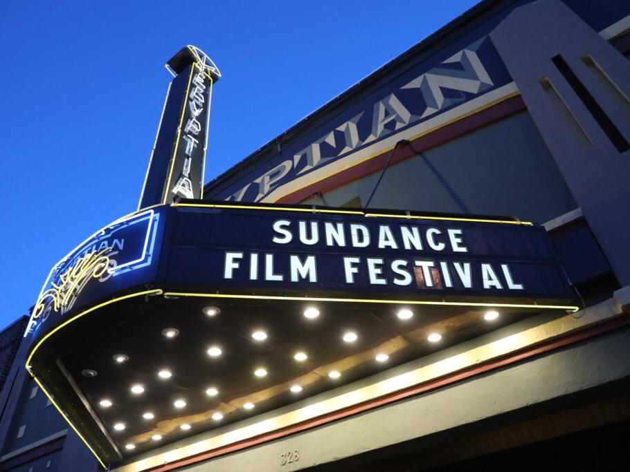 Theater marquee sign for Sundance Film Festival