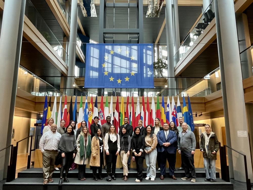 A group of Penn State Great Valley students at the European Parliament