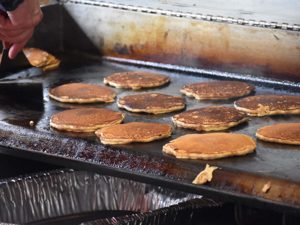 Pancakes on an outdoor grill