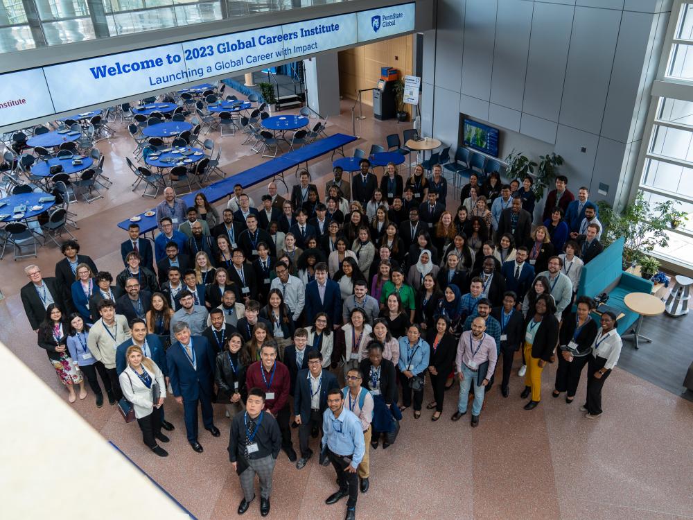 A group shot of attendees of the Global Careers Institute (about 125)