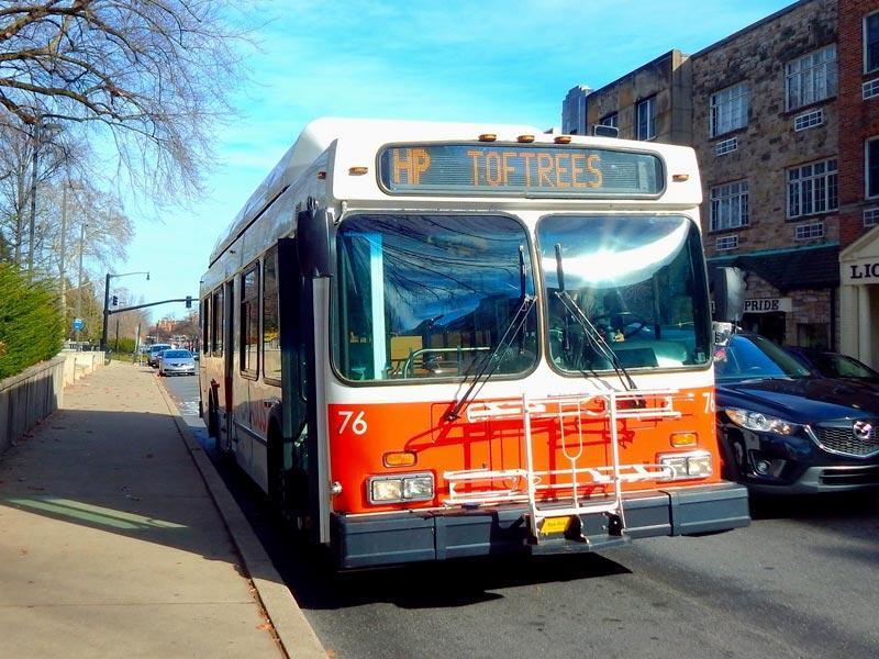 Picture of CATA community bus at the Allen Street bus stop.