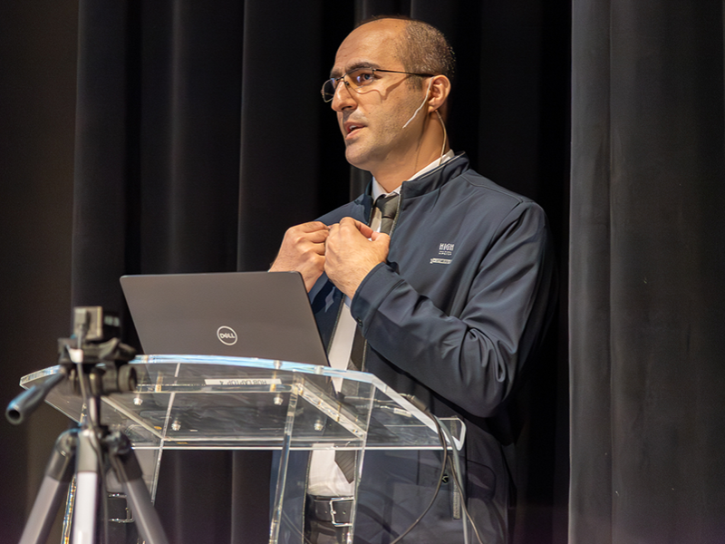 Amir Eskanlou at podium