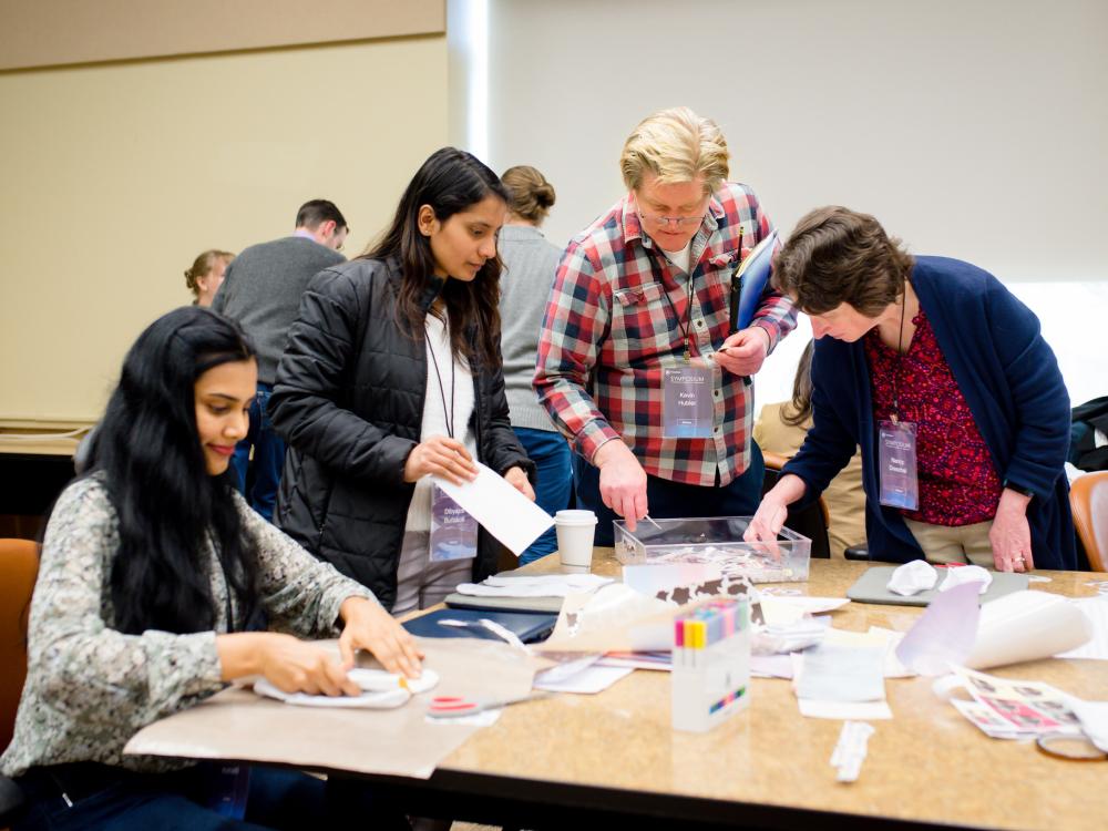 The Teaching and Learning Technologies Faculty Advisory Committee will help recommend topical focus areas for events including the annual TLT Symposium. This year’s conference had a new Maker Creation Station where attendees incorporated dye sublimation printing technologies, Cricut design space, and other tools to create a custom TLT Symposium souvenir.