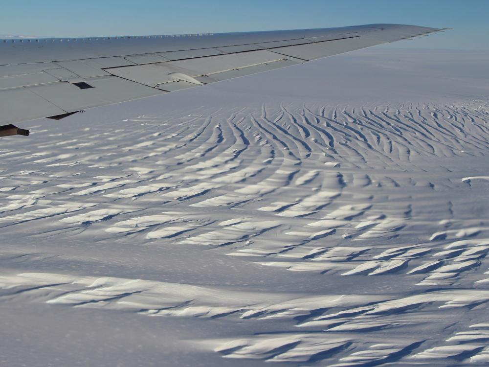 Heavy crevassing near the eastern shear margin of the Foundation Ice Stream 