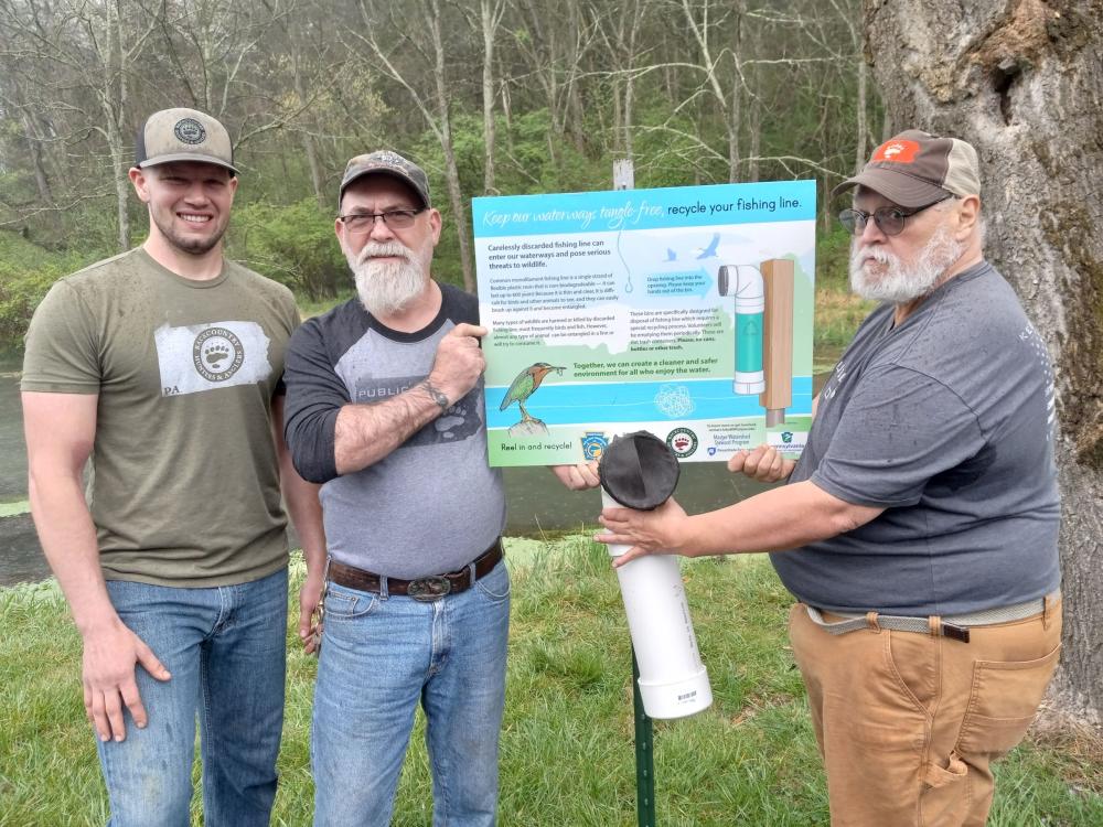 Master Watershed Steward volunteer Don Horn monofilament receptacles