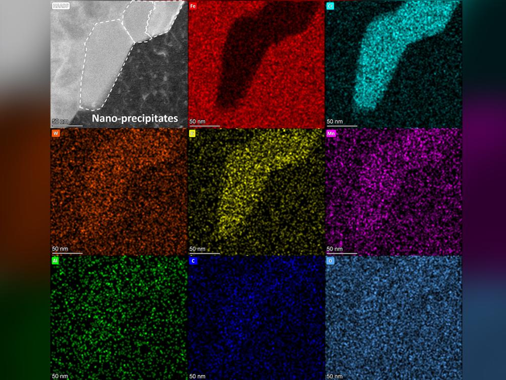 Grid of different colors representing different microscopic imaging.