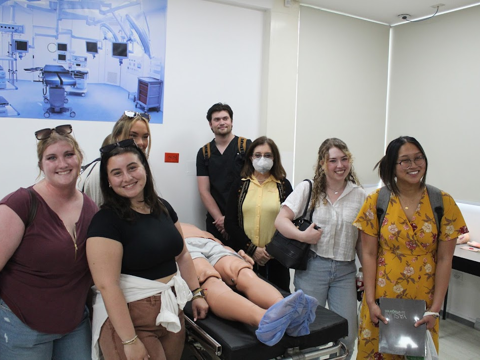 A group of students in a medical clinic