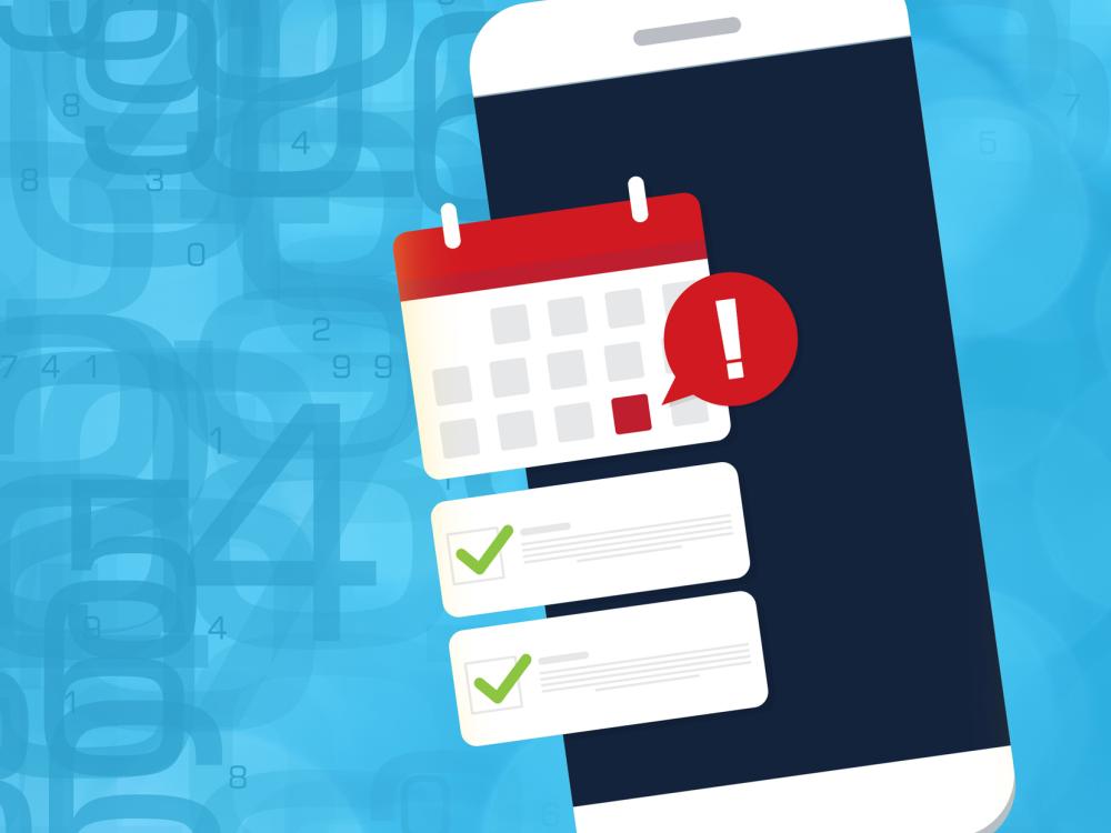 graphic of a calendar and cellphone