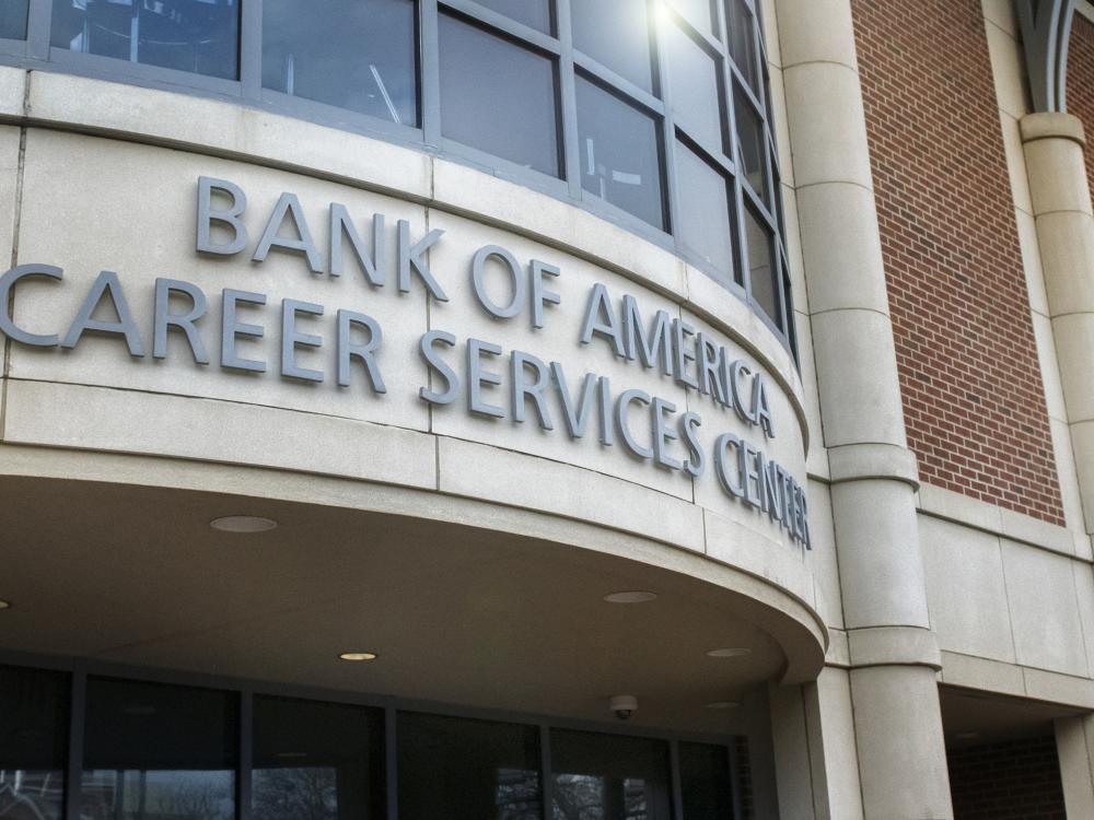 Exterior of the Bank of America Career Services Center