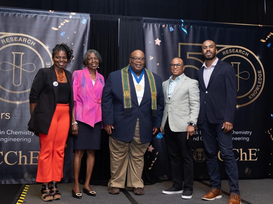 Squire Booker recieving the Percy L. Julian award