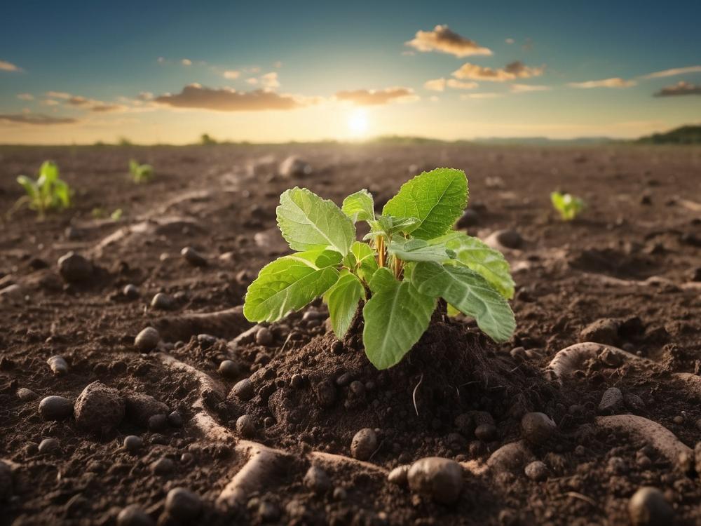 Image of plant growing in soil