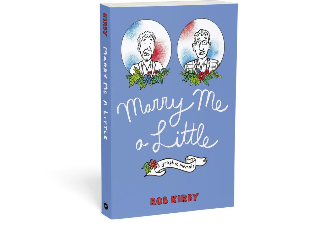 3D image of MARRY ME A LITTLE, a paperback graphic novel, against a white background