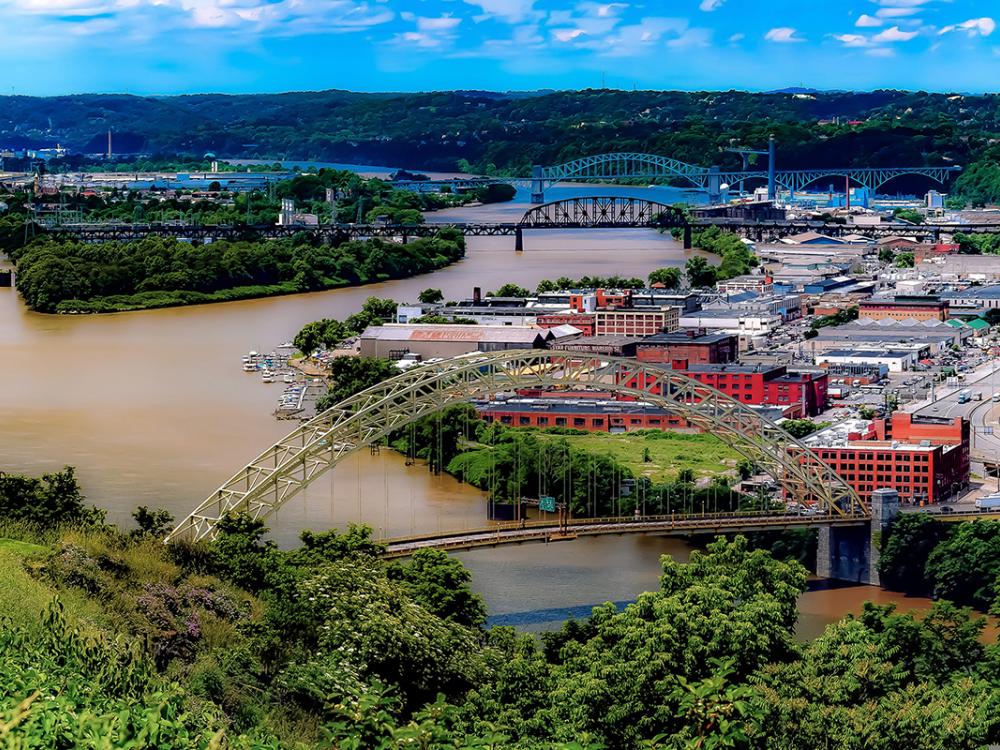 Pittsburgh bridges and landscapes