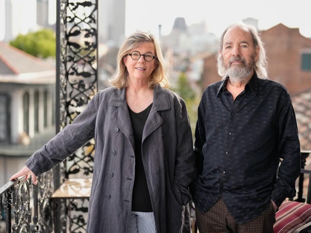 Picture of Rosa Eberly and Harry Shearer standing on balcony 