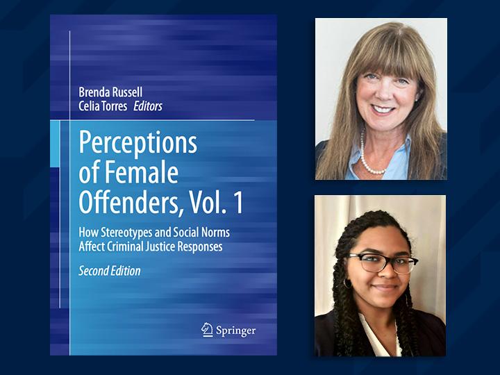Cover of "Perceptions of Female Offenders, Vol. 1" next to headshots of Brenda Russel and Celia Torres