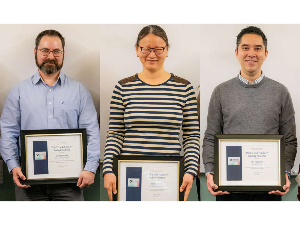 C.I. Noll Award winners Gregory Broussard, Linlin Jensen and Timothy Miyashiro
