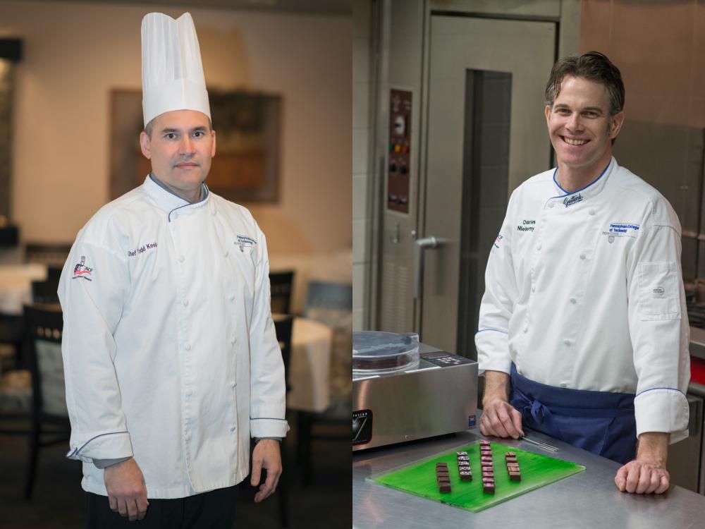 Two portraits of chefs