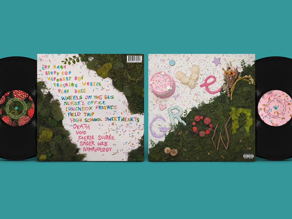 The front and back cover of an album titled Overgrown. 