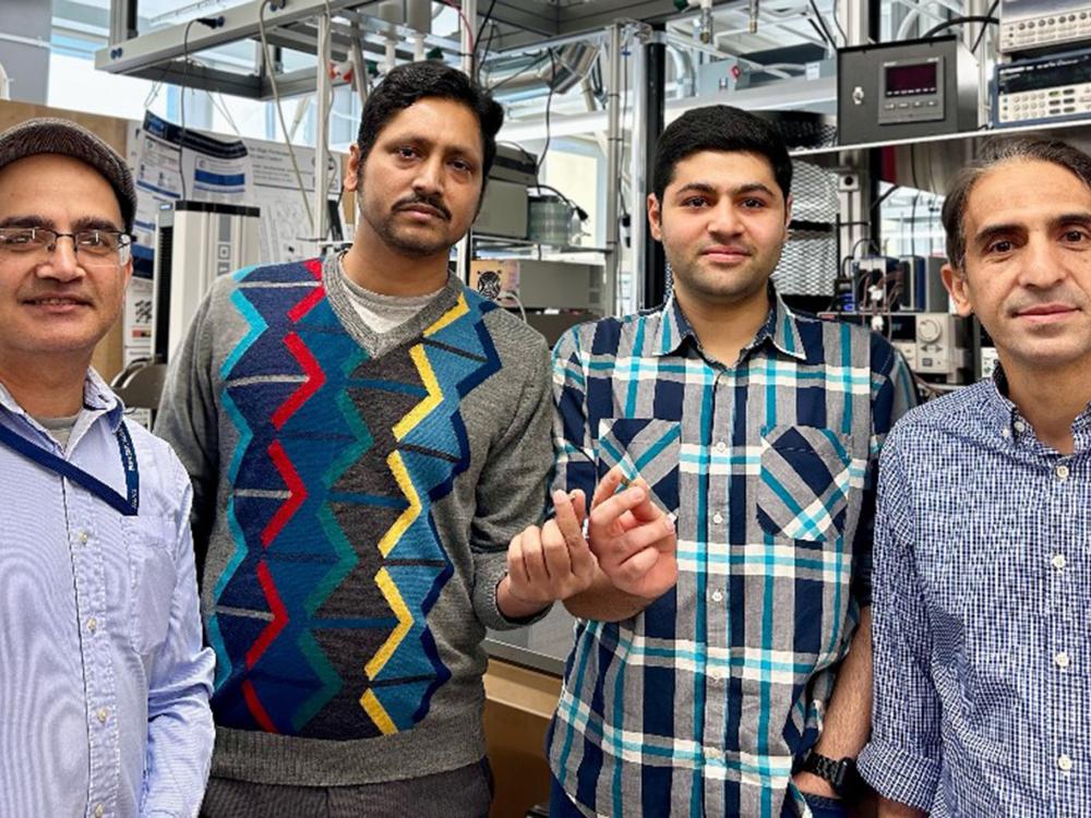 Penn State researchers show a new device that can harvest energy from magnetic field and ultrasound sources simultaneously, converting this energy to electricity that could power the next generation of implantable biomedical devices. 