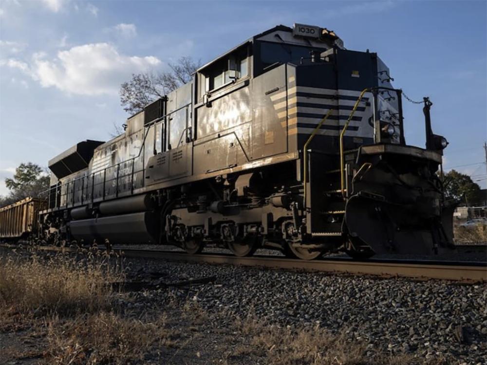 Train rolling in Ohio