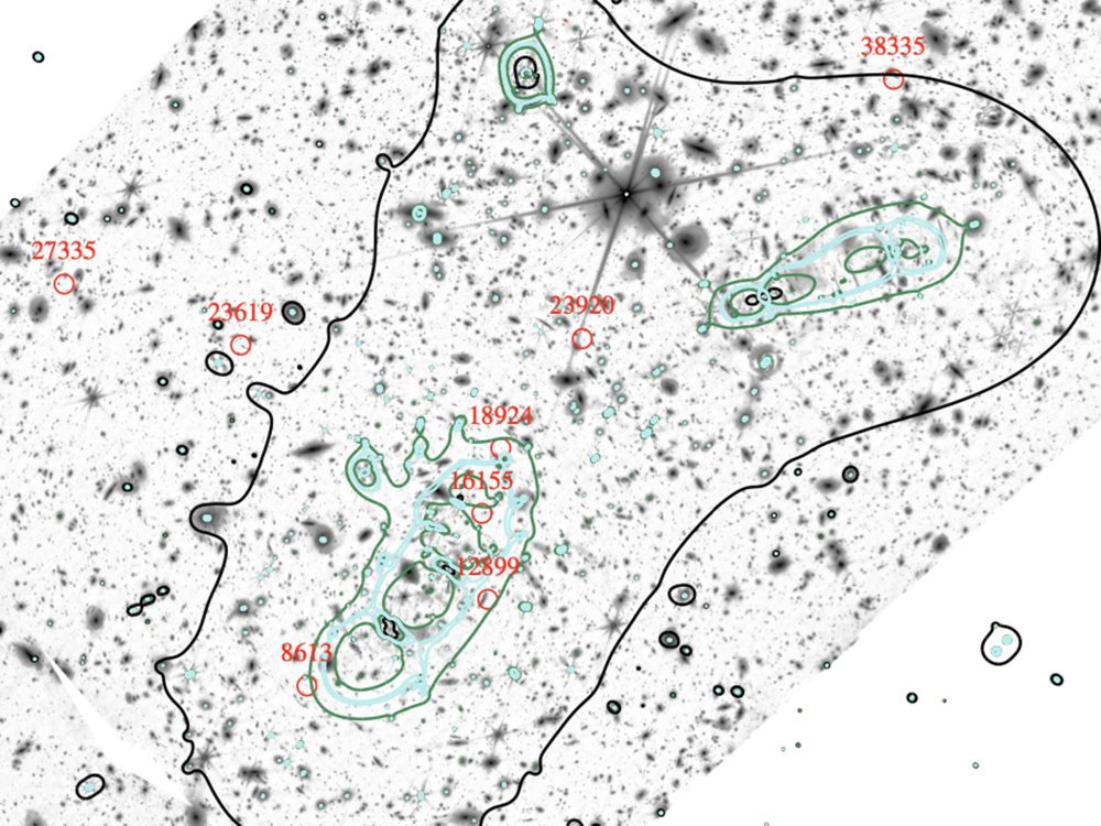 A map-like depiction of stars and galaxies