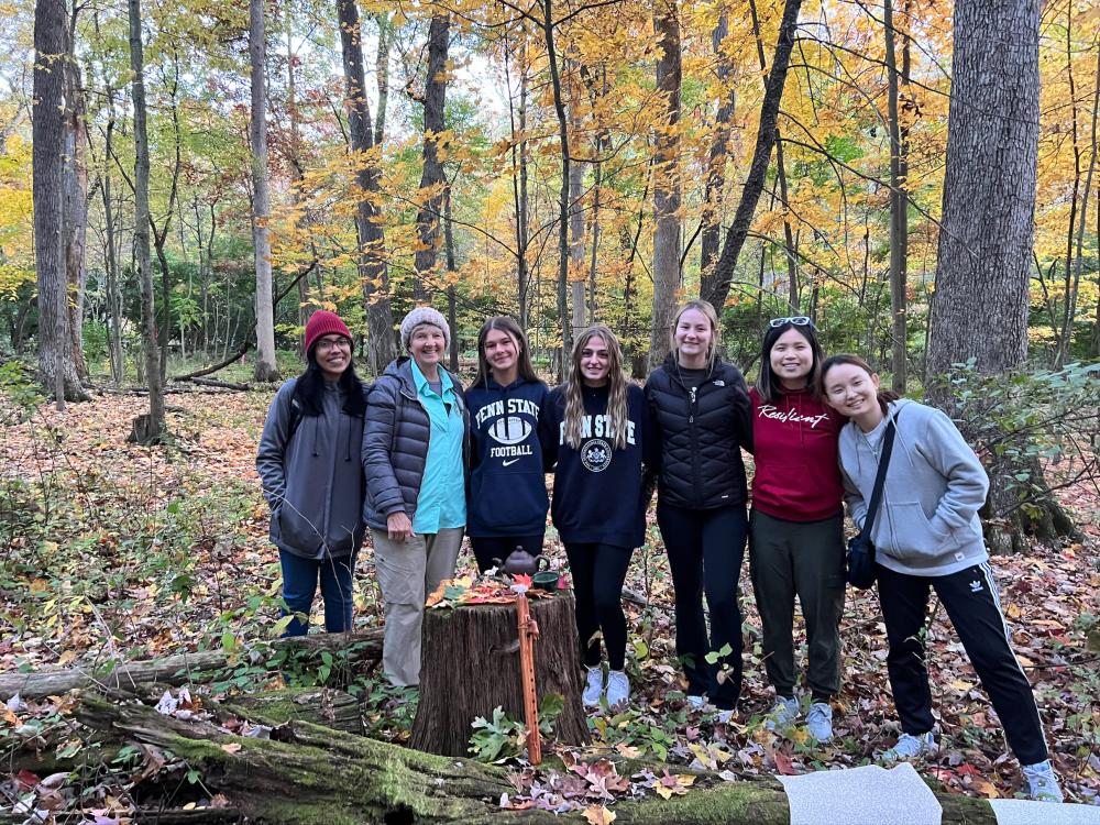 Students at Forest Bathing 