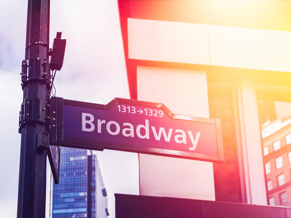 A sign in New York City reading Broadway
