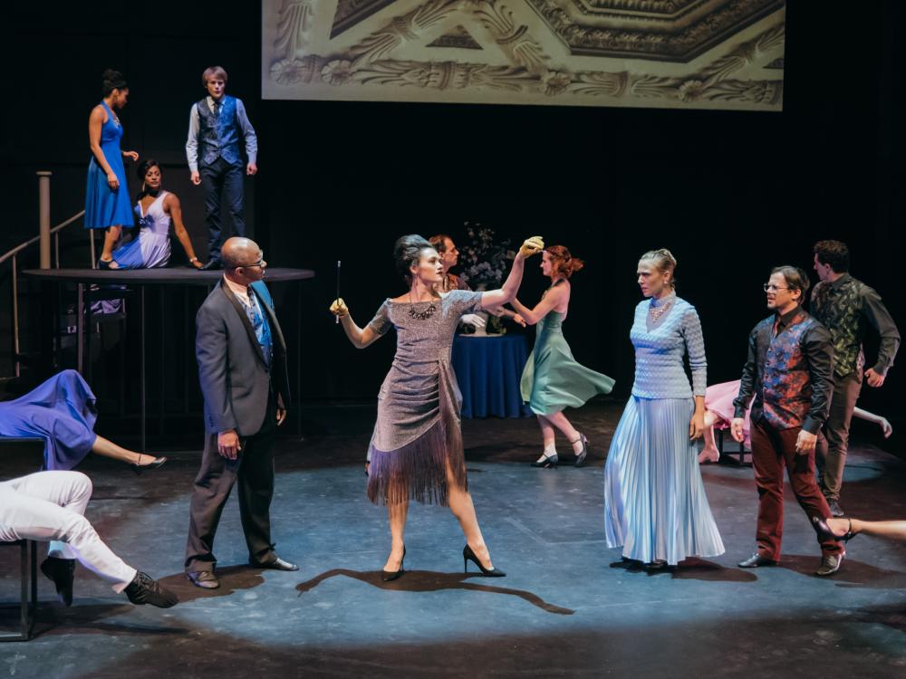 Group of dancers on a stage during a performance