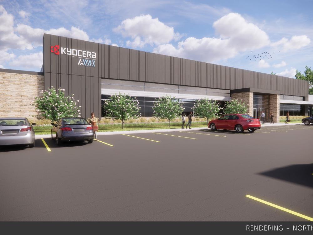 An artist rendering of the KYOCERA AVX facility that will be built in Penn State Behrend's Knowledge Park.
