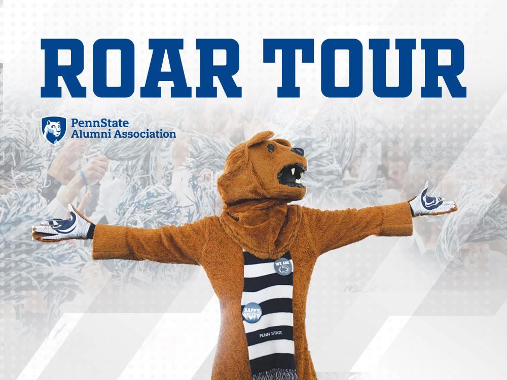 Roar Tour graphic with Nittany Lion