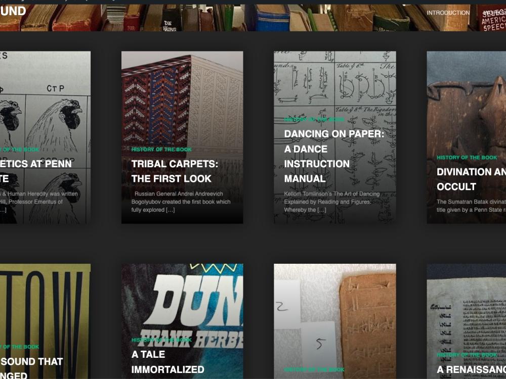 Books Unbound digital exhibition screenshot