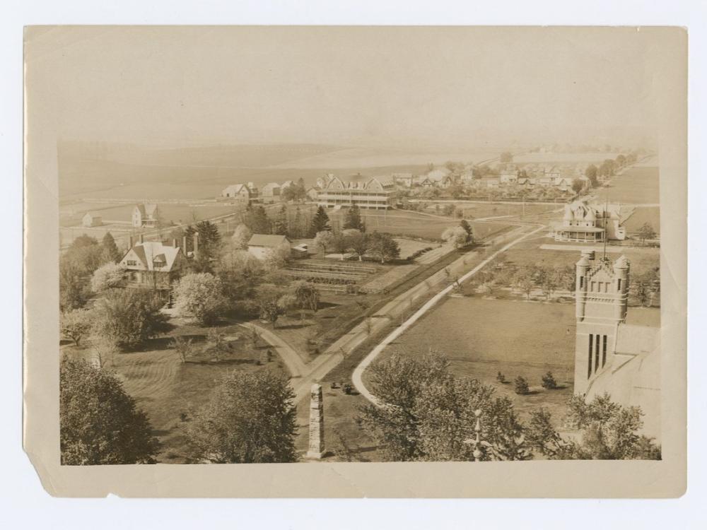 A southwest view from the Old Main tower in 1893