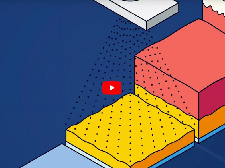 Single frame of a YouTube video displaying a play button
