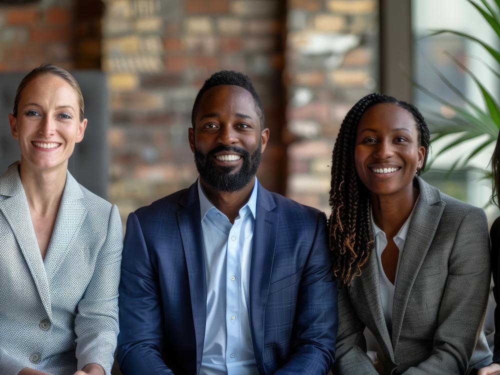 A group of multi-racial individuals sitting
