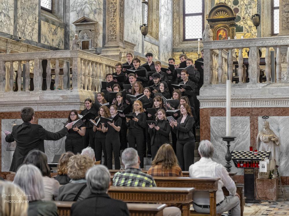 Choir performing in a church