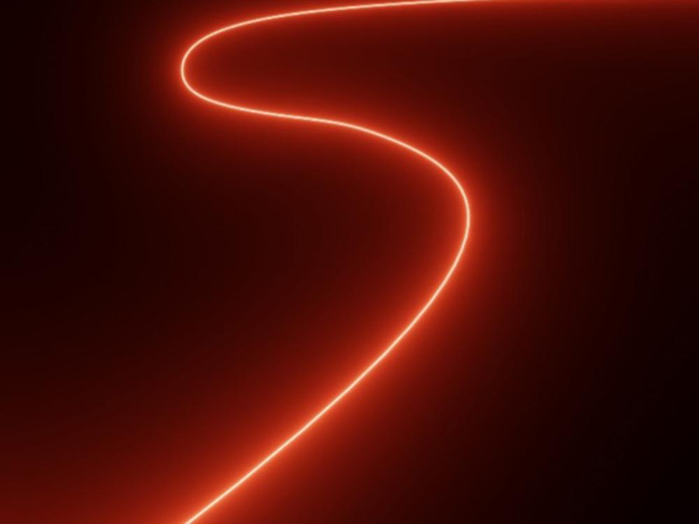 A red line across a black background