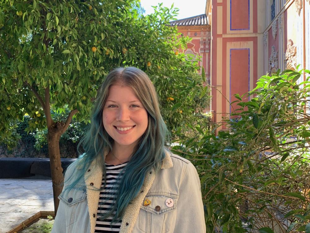 Katherine Godfrey standing outside in Seville, Spain