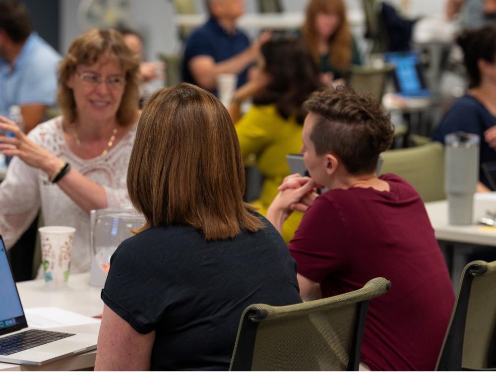 Penn State faculty and staff attending a TLT workshop focused on Generative AI in teaching practices. 